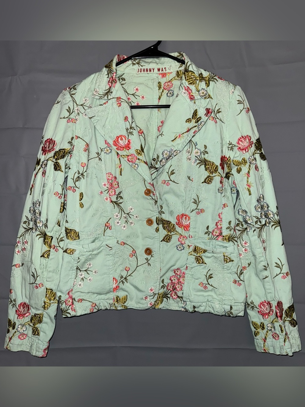 Johnny Was blazer with floral embroidery size S
